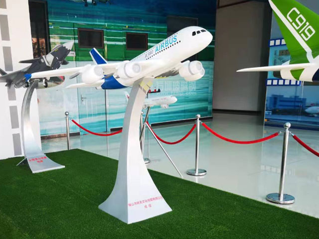 空客A380玻璃鋼飛機(jī)模型擺件云南展覽定制